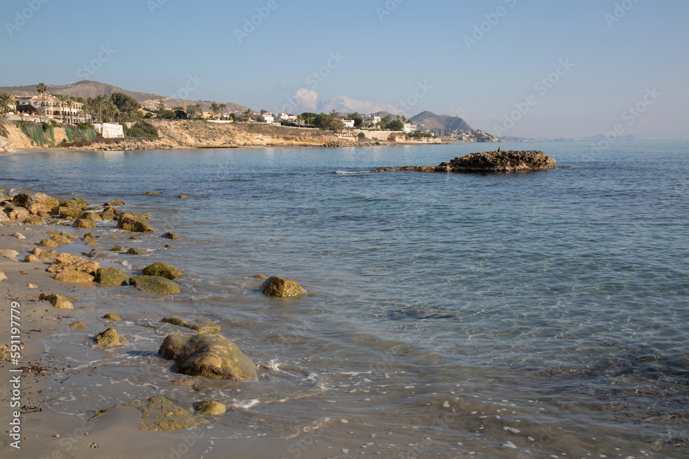 Landscape View from Almadrava Beach; El Campello; Alicante; Spain