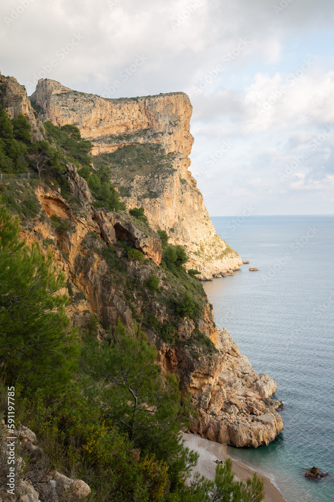 Cliff at Moraig Cove Beach; Alicante; Spain