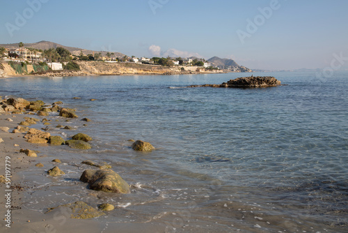 Obraz na płótnie Landscape View from Almadrava Beach; El Campello; Alicante; Spain w salonie