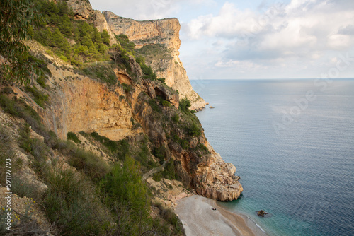 Cliff at Moraig Cove Beach; Alicante; Spain