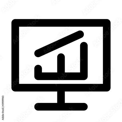 graphic report of online shopping outline icon style