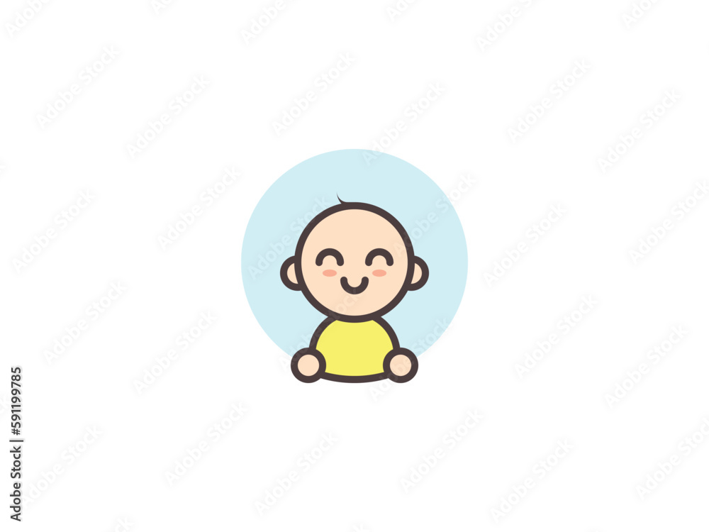 Cartoon little boy infant | Cute baby boss | Logo Icon | Vector cartoon illustration | Cloud | Blue Yellow Cartoon little boy infant | Cute baby boss | Logo Icon | Vector cartoon illustration | Cloud | Blue Yellow