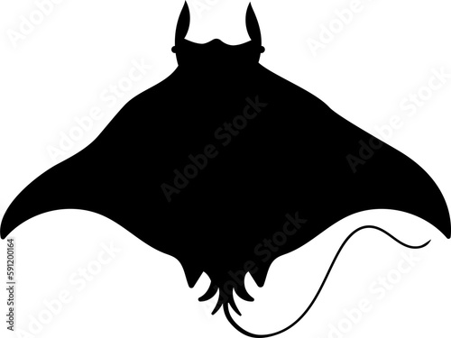 Foto manta ray vector silhouette black one