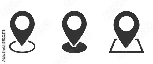 Trendy location pin vector icons set