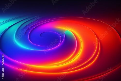 colorful illustration radial splash of colors , neon lights and lines wallpaper