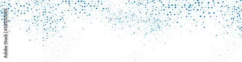 Abstract blue water background frame of geometric shapes. Circular ornament. Pattern of dots, particles, molecules, fragments. Poster for technology, medicine, presentations, business. Vector 