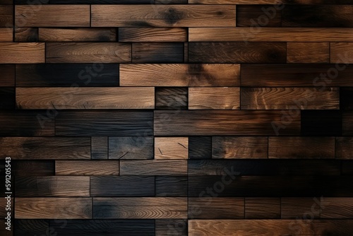 Walnut Wood Plank Texture - Abstract Wooden Background Wallpaper - generative ai