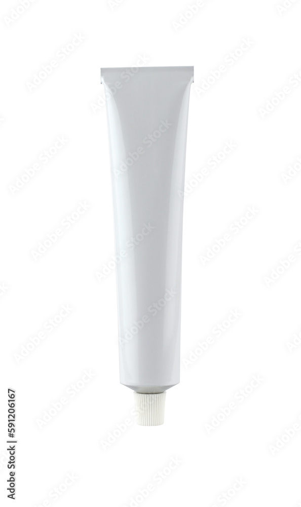 White medical or cosmetic cream tube mockup isolated from background - vertical position White medical or cosmetic cream tube mockup isolated from background - vertical position