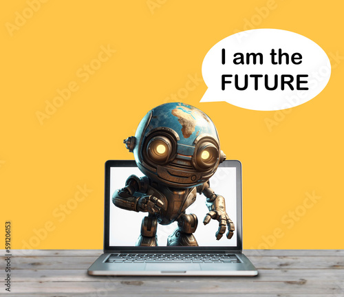 The robot talking to from laptop 