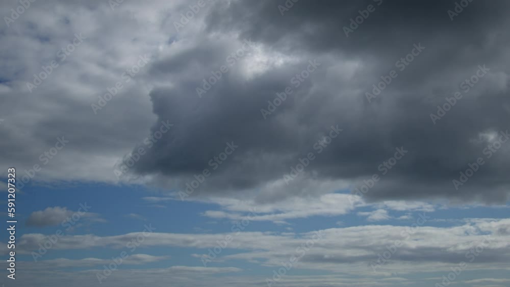 Watch the white clouds fly fast across the blue sky in this stunning timelapse video. This footage is perfect for creating a relaxing and serene background for your projects. Watch the white clouds fly fast across the blue sky in this stunning timelapse video. This footage is perfect for creating a relaxing and serene background for your projects.