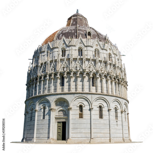 Fotografija Cutout of an isolated The Pisa Baptistery of St