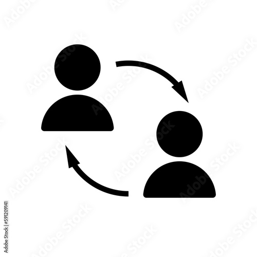 Direct to customer or business to business icon symbol. Flat vector illustration