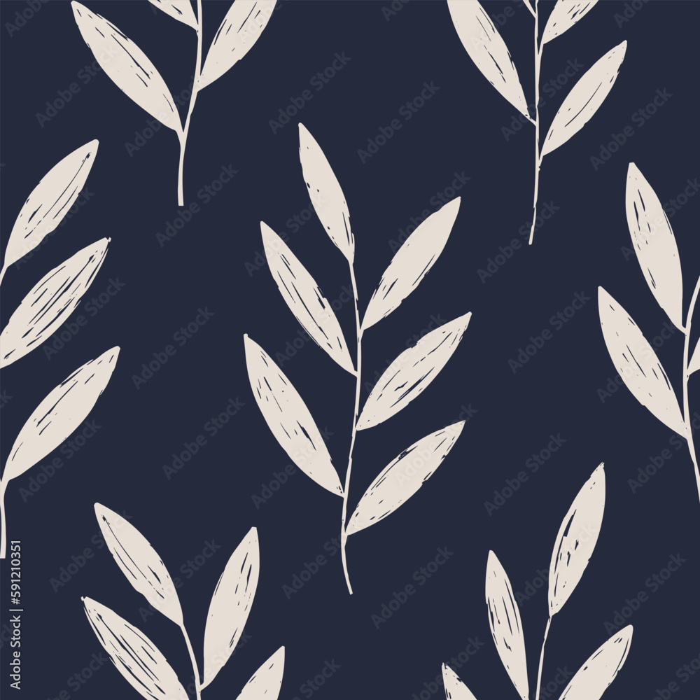 Fototapeta premium Abstract contemporary seamless pattern with hand drawn flower shapes, spots, dots and lines with textures. Vibrant boho print. Modern collage vector illustration