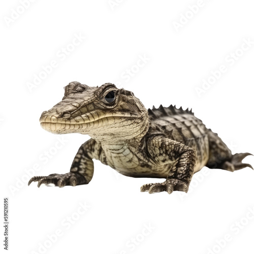 baby alligator isolated on a transparent background  generative ai