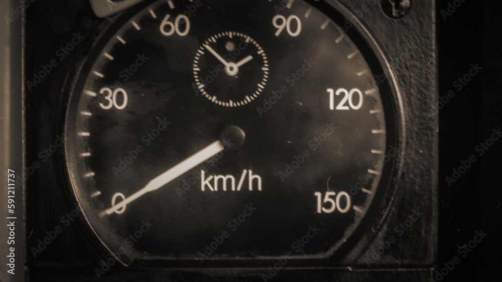 Fototapeta premium Close up view of Vintage Speedometer Indicator box