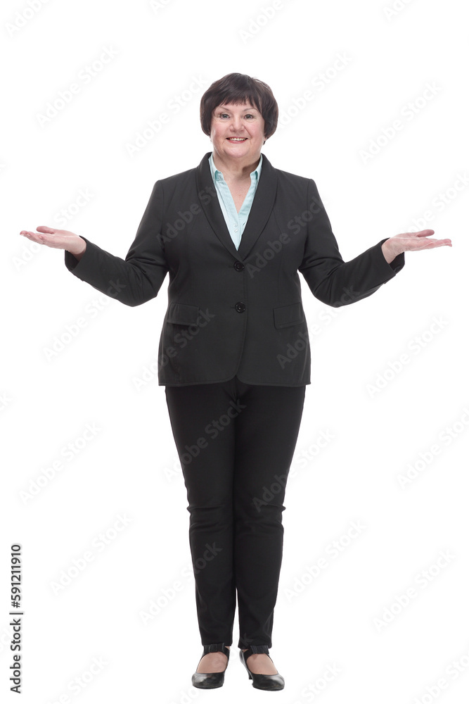 in full growth.Mature business woman in a pantsuit . in full growth.Mature business woman in a pantsuit .