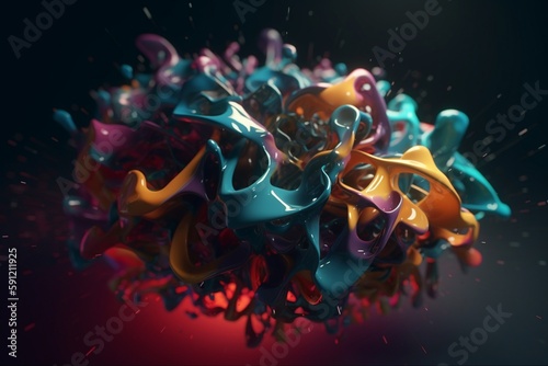 A colorful abstract design with overlapping shapes, Generative AI
