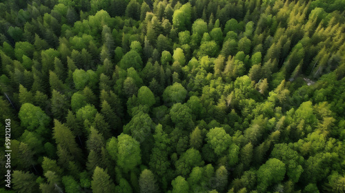 Aerial View of Boreal Forest