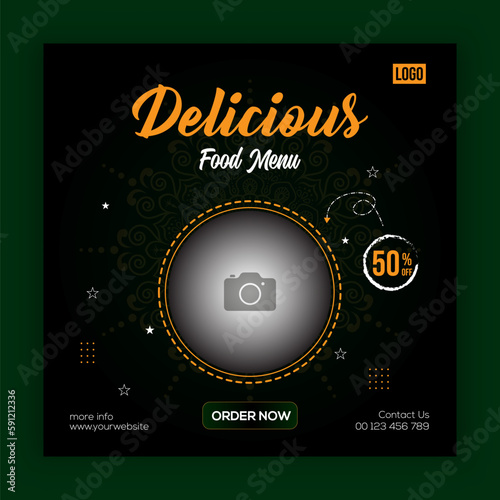 Delicious Food offer social media post template