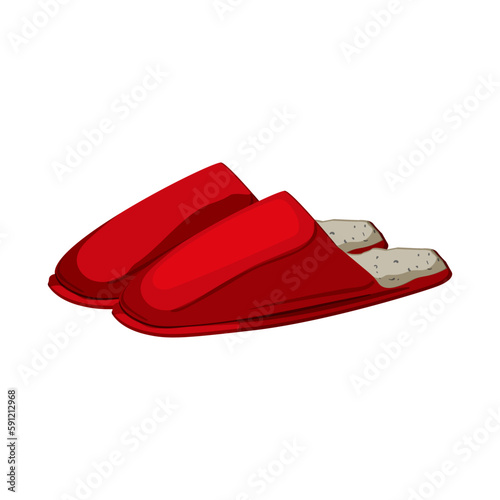 comfortable man slippers cartoon vector illustration