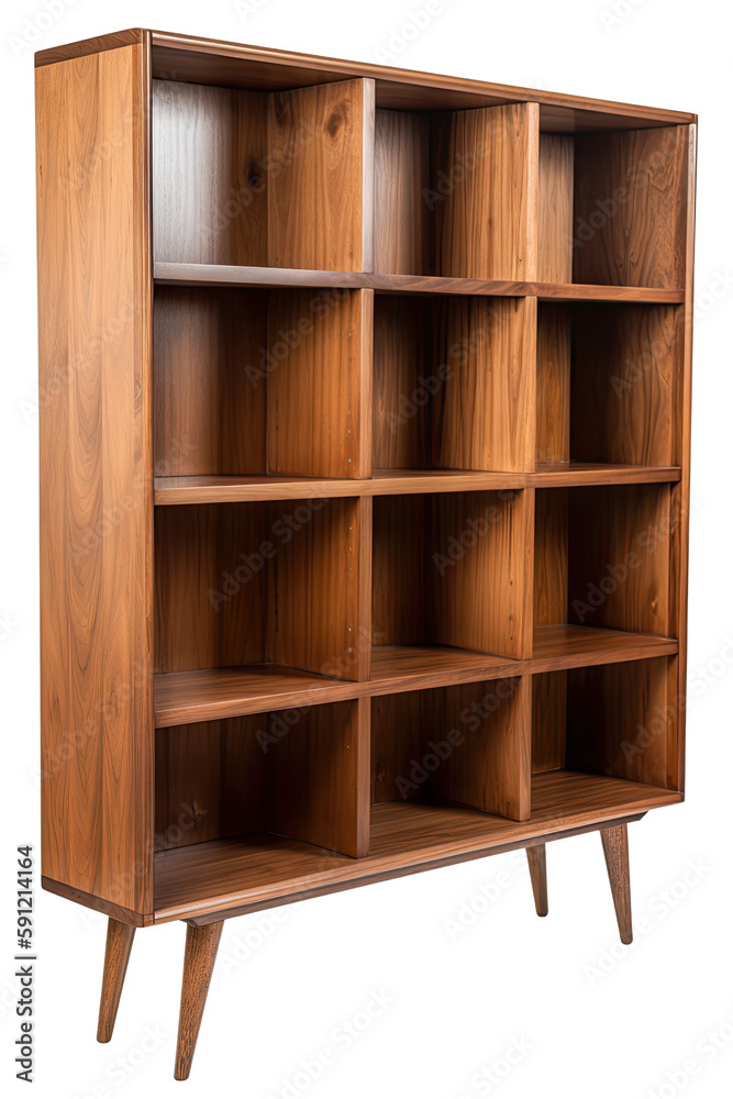 modern shelving unit isolated on a transparent background, generative ai modern shelving unit isolated on a transparent background, generative ai