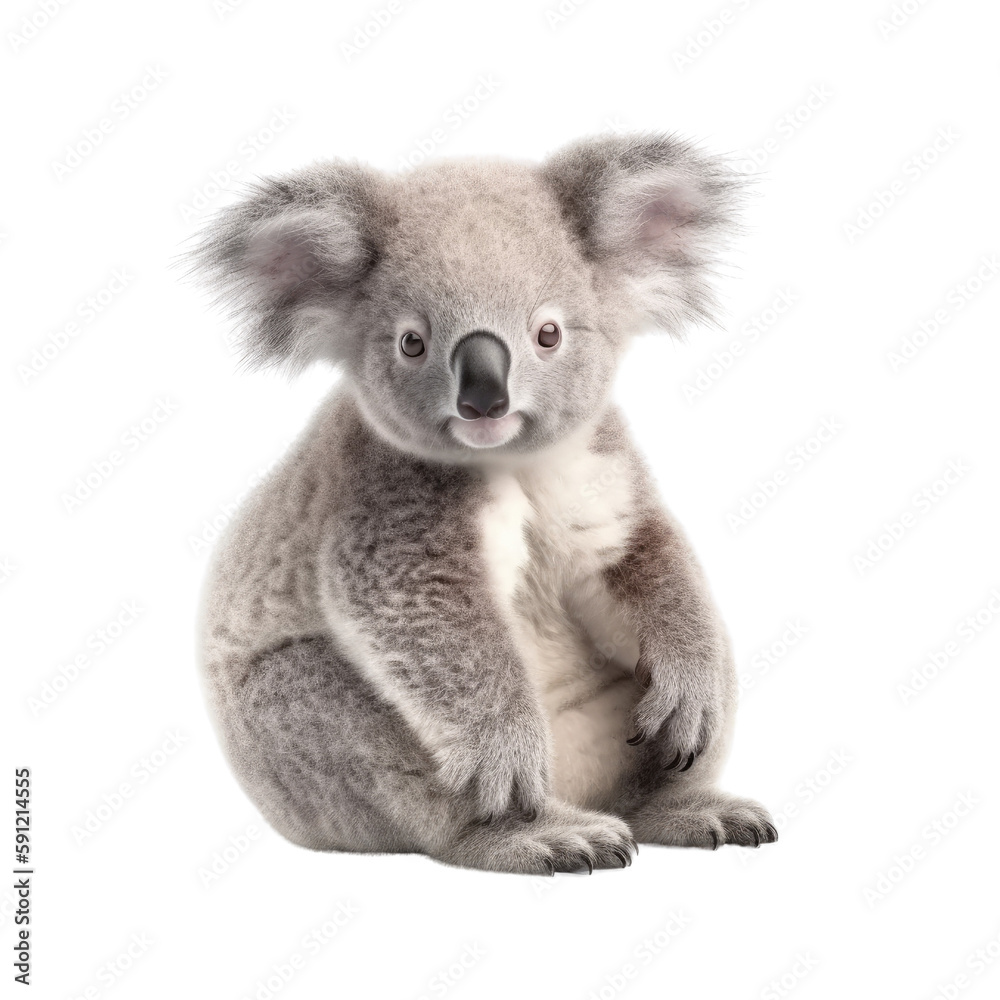 close up of a koala isolated on a transparent background, generative ai close up of a koala isolated on a transparent background, generative ai