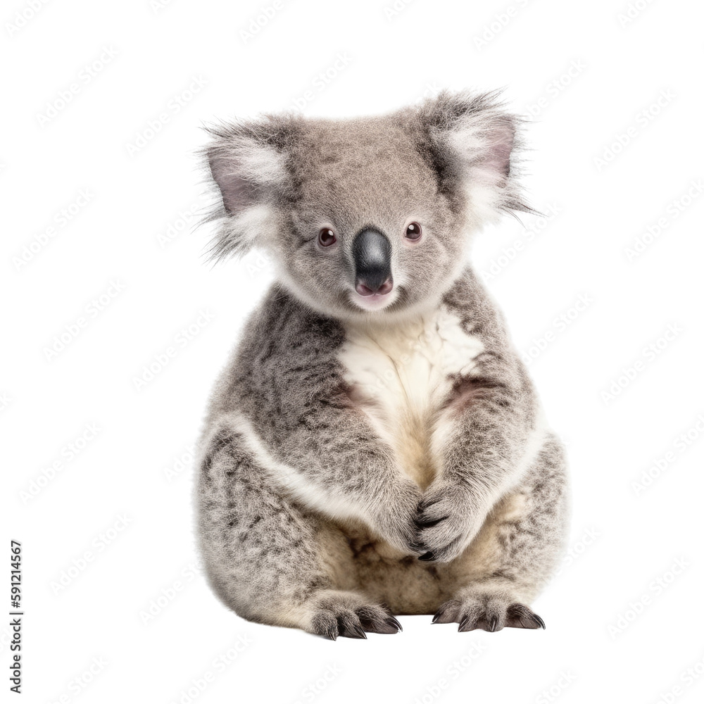 Fototapeta premium koala isolated on a transparent background, generative ai