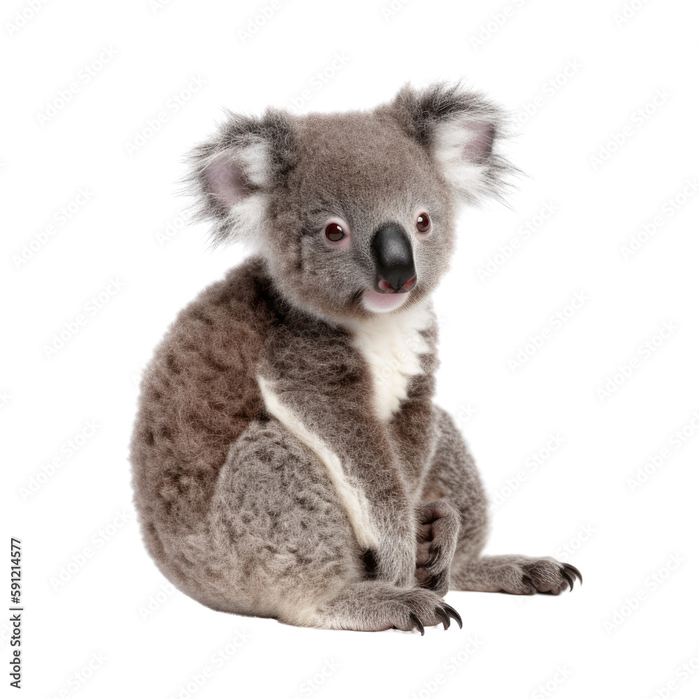 koala isolated on a transparent background, generative ai koala isolated on a transparent background, generative ai