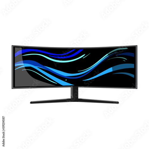 computer monitor pc gaming cartoon vector illustration