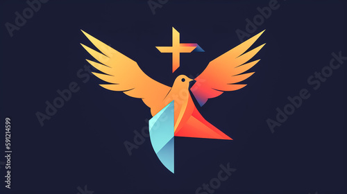 Peace pigeon. Purity, spirituality concept, generative AI.