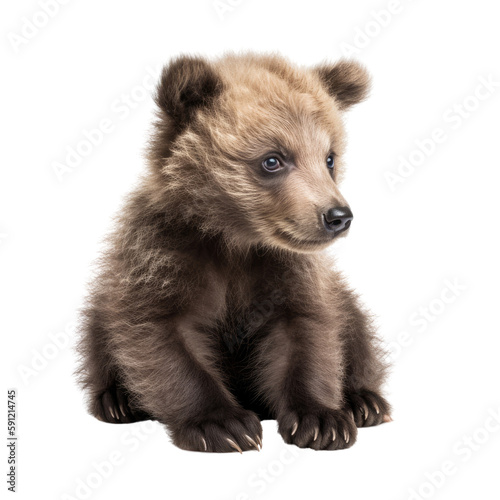 baby bear isolated on a transparent background, generative ai © Perfect PNG