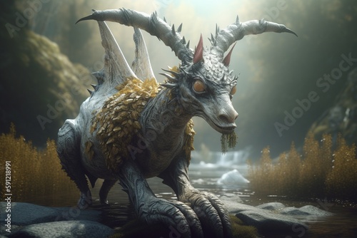 A whimsical illustration of a mythical or legendary creature  Generative AI