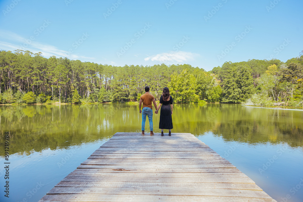 couple on the lake
