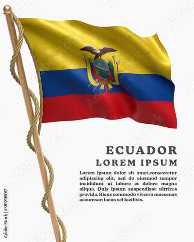 White Backround Flag Of ECUADOR photo