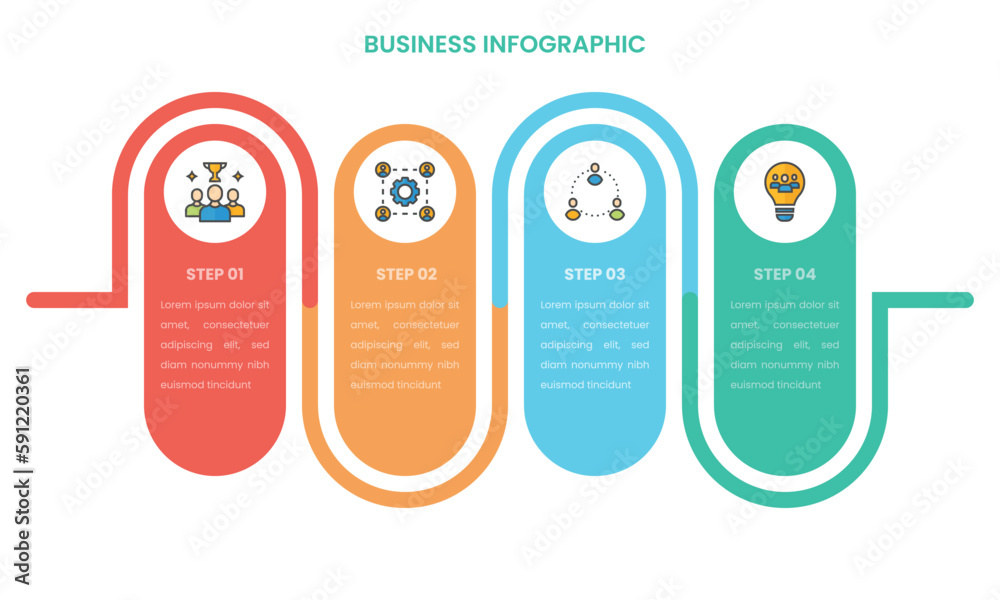 Colorful infographic elements template flat design