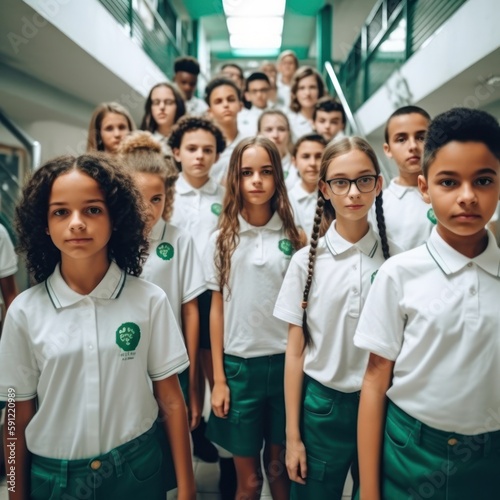 Education for all: Academic success in Brazilian primary schools, estudantes brasileiros na escola, generative ai photo