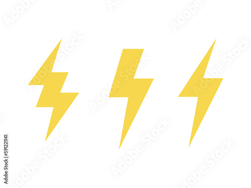 Creative Pair of Lightning Electric ThunderBolt Danger Vector Logo Icon