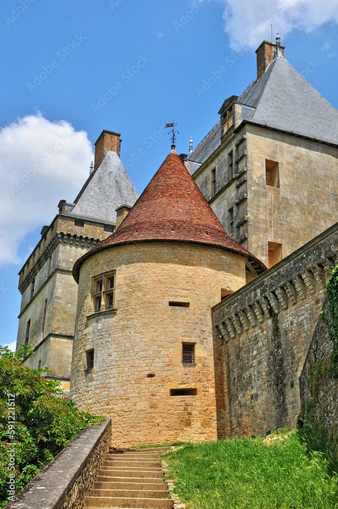 France, picturesque castle of Biron in Dordogne