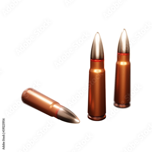 Bullets isolated on white background. Realistic vector illustration.