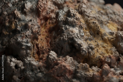 A close-up of a rough or rugged texture, such as rock or bark, Generative AI © Italo