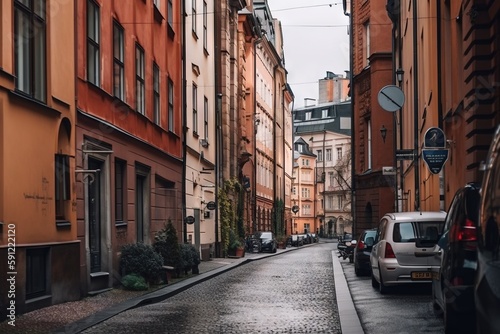 Surprisingly cozy streets of Berlin with a lot of greenery AI © Terablete