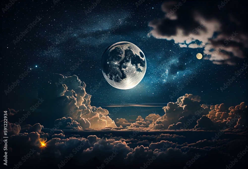 backgrounds night sky with stars and moon and clouds. Elements of this ...