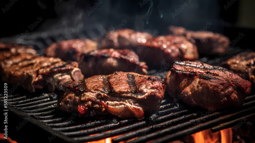 Tasty Looking Grilled Meats. AI Generative Tasty Looking Grilled Meats. AI Generative