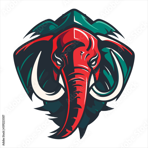 elephant mascot logo design vector with modern illustration concept style for badge, emblem and tshirt printing. angry elephant illustration with feet up