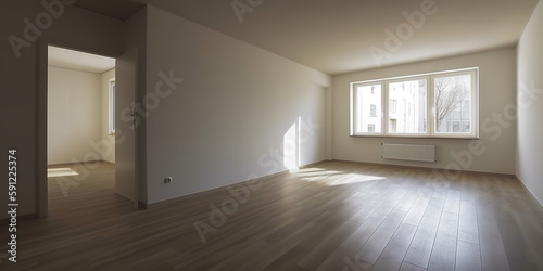 Spacious empty room interior in apartment style, Generative AI