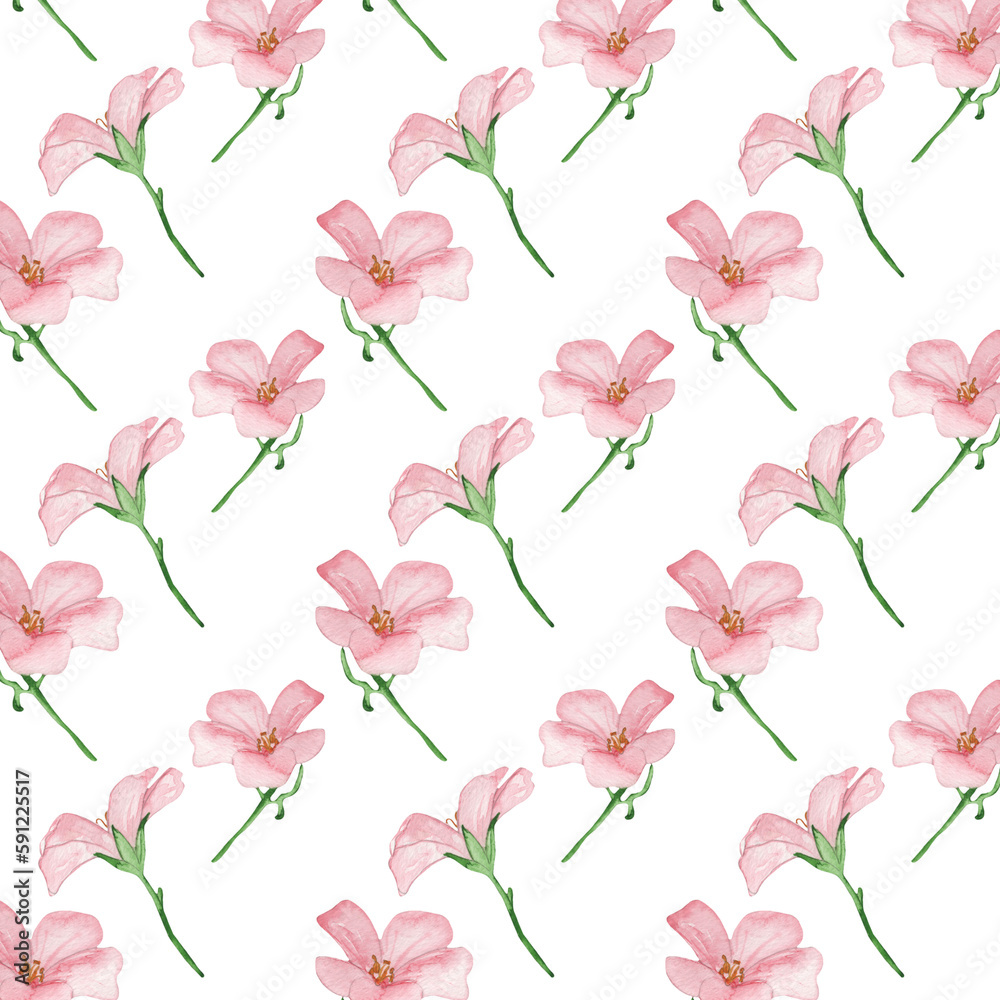 Floral pattern with rose flowers on a white background, hand painted in watercolor. Floral pattern with rose flowers on a white background, hand painted in watercolor.
