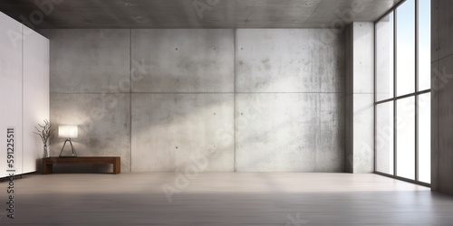 Empty space and a concrete wall texture background, Generative AI