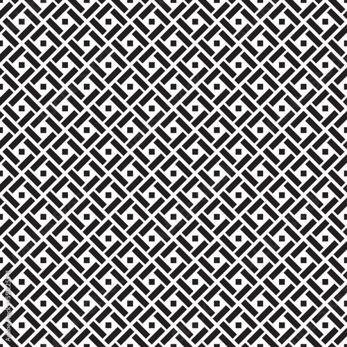 Vector seamless models. Modern stylish texture. Composition from regularly repeating geometrical element. Monochrome, simple. Vector illustrations.