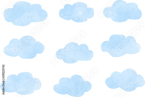 watercolor Cloud isolated on white