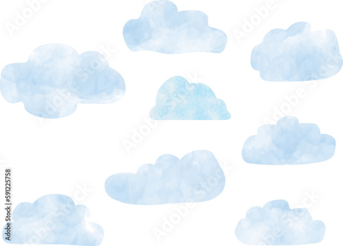 watercolor Cloud isolated on white